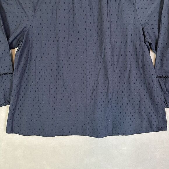 Lane Bryant Top Women Plus Size 24 Blue Peasant Boho Ruffle Balloon Lace Sleeve - Picture 11 of 16